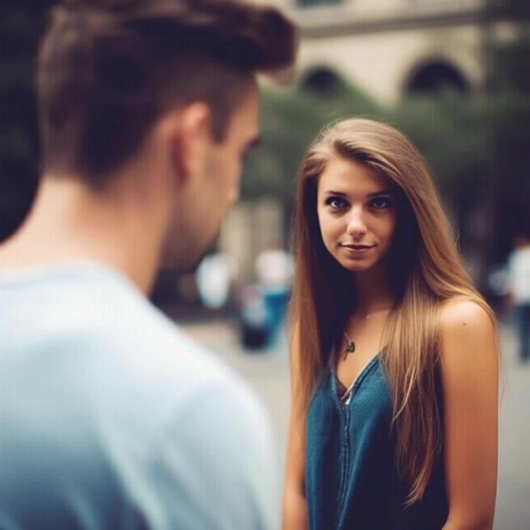 girl gazing at a guy